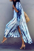 Tie Dye Slit Beach Cover-up Maxi Dress