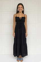 Tie-up Cutout Tiered Cami Dress