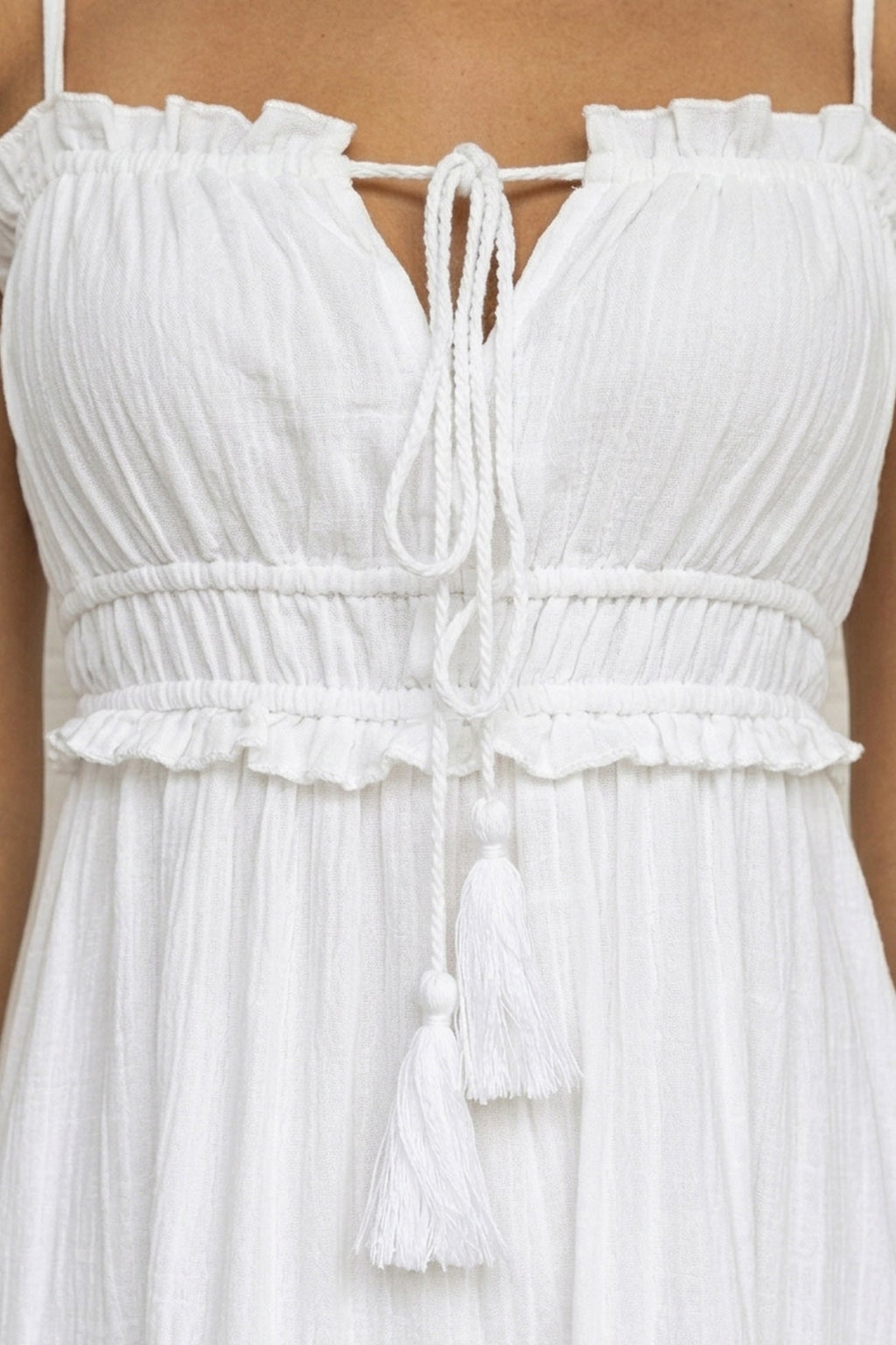 Tie-up Cutout Tiered Cami Dress