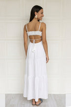 Tie-up Cutout Tiered Cami Dress