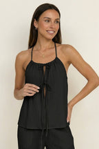 Tie-up Vest Long Pants Set