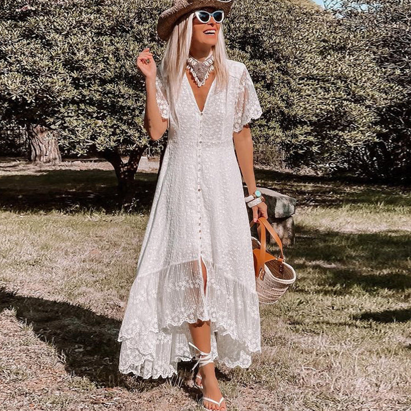 Vanesa Effortless Boho Lace Dress for Women Evening Wear Edit