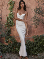 Strapless Sweetheart Corset Bodice Mermaid Maxi Dress