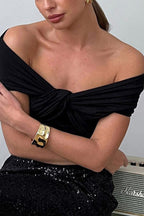 Twisted-front Drop Shoulder Tops