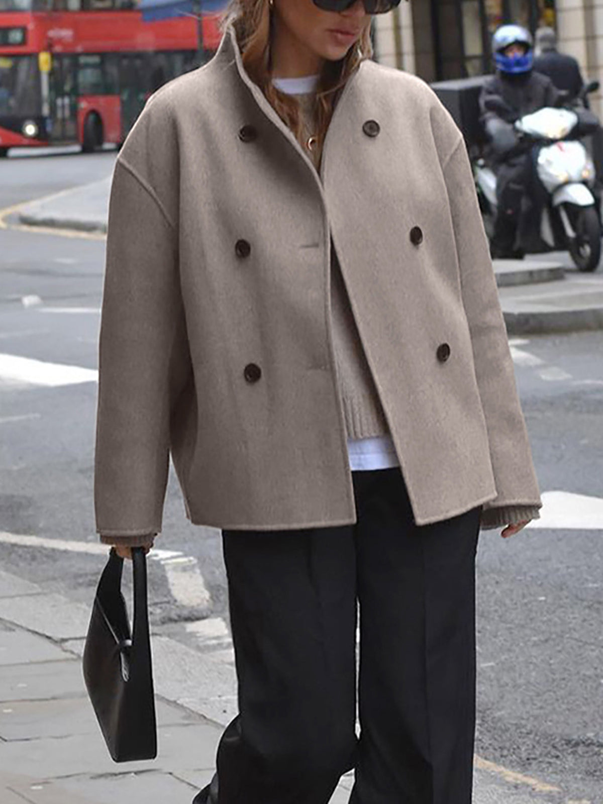 | Classic Double-Breasted Coat for Women