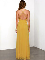 Sexy Dress Plunge Backless Spaghetti Straps Prom Maxi Dresses