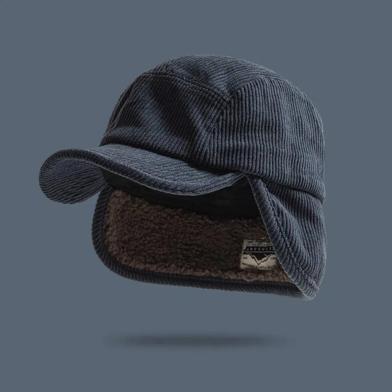 Unisex Winter Earflap Baseball Cap with Fleece Lining