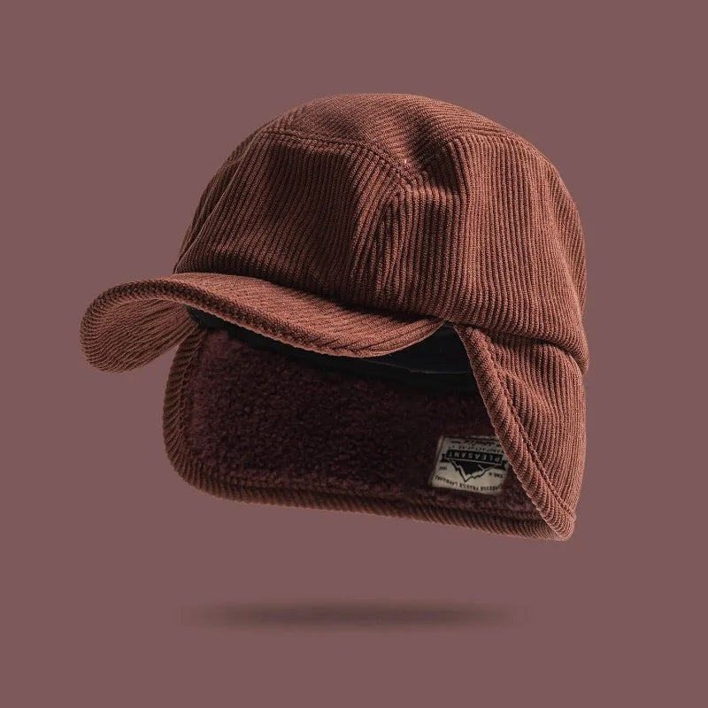 Unisex Winter Earflap Baseball Cap with Fleece Lining