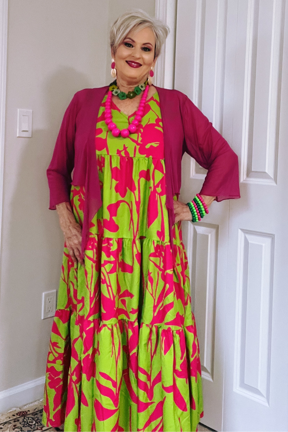 Elegant Sleeveless Vacation Dress _ Bold, Vibrant, and Effortlessly Chic