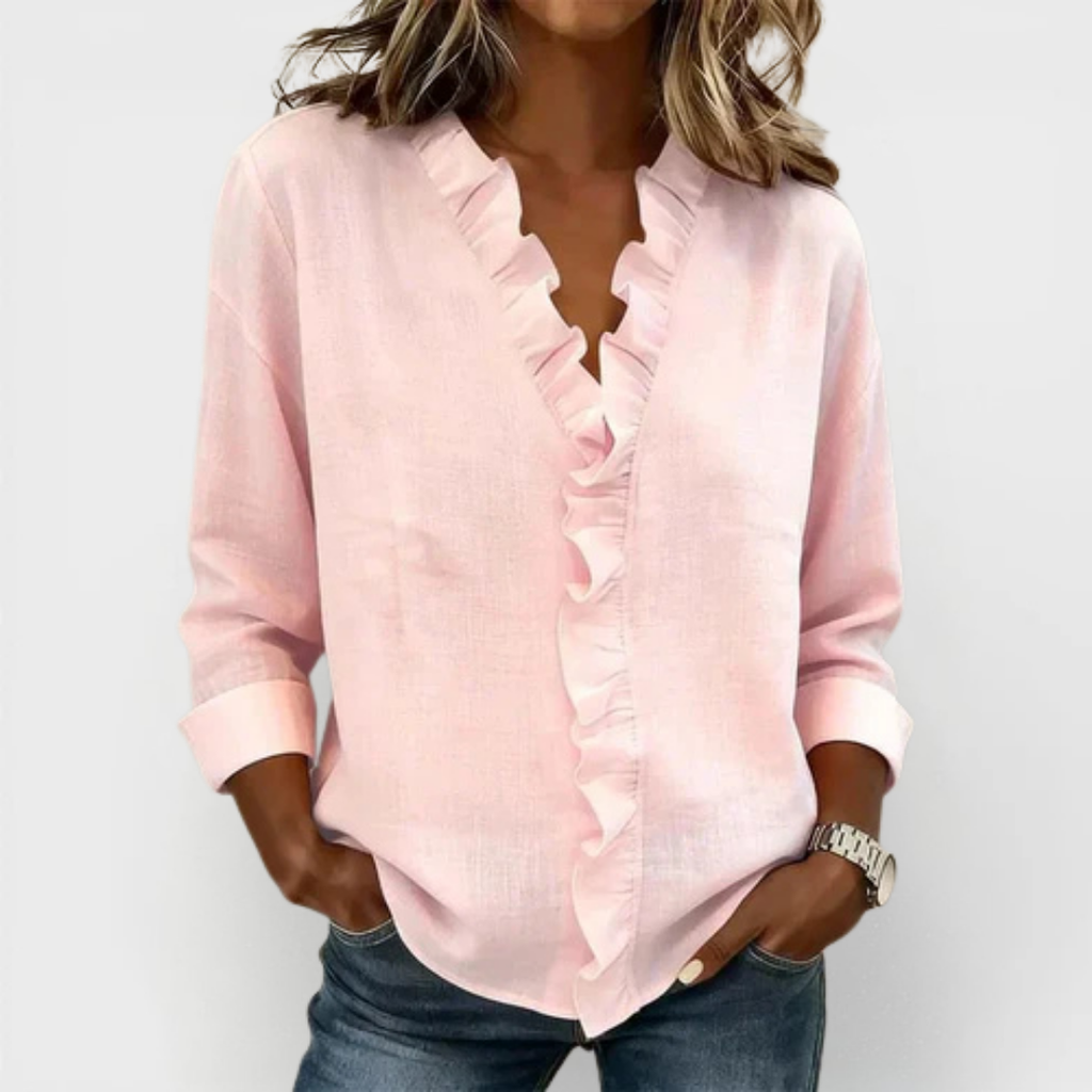 Elara | V-Neck Long Sleeve Blouse