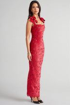 Fiona Red Bow Maxi Dress