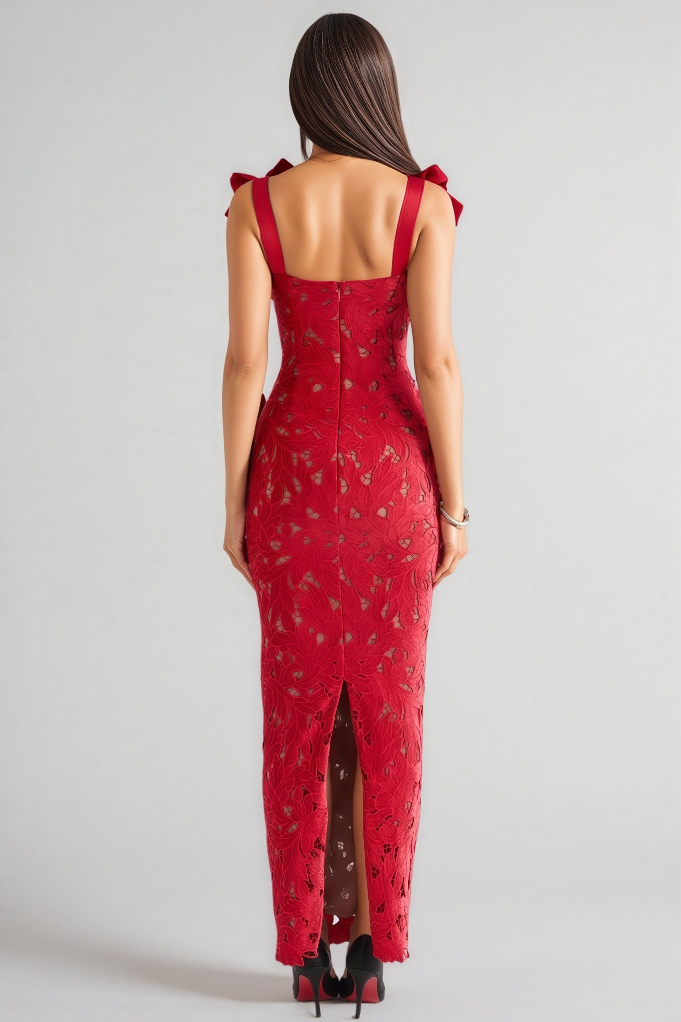 Fiona Red Bow Maxi Dress