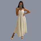 Concepción Minimalist Yellow Sleeveless Cocktail Dress Designer Edit