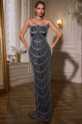 Inaki Strapless Sequin Split Maxi Dress