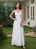 V-Neck Cut Out Bow Tie Back Cami Long Dress
