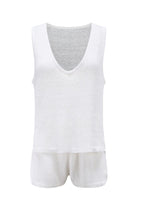 V Neck Knit Tank Top Shorts Suits