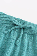 V Neck Knit Tank Top Shorts Suits