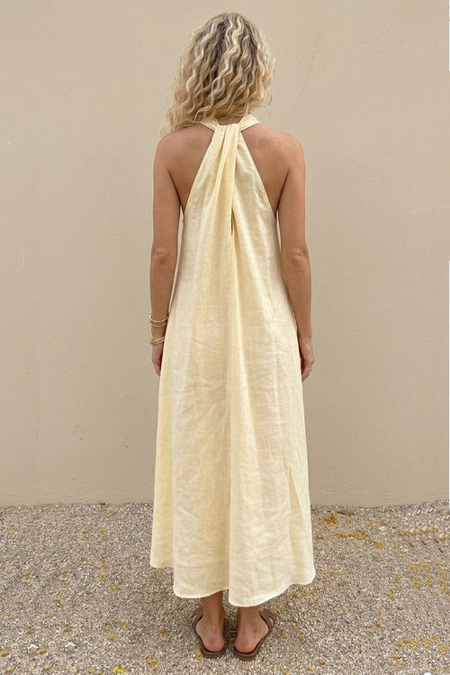 V Neck Pocketed A-line Sundress