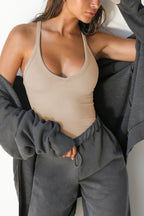 V Neck Slim Fit Ribbed Cami Vest