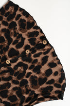 V-neck Leopard Button-up Top