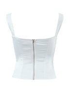 Ruched Tie Front Corset Top