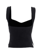 Low Cut Sleeveless Sweetheart Neck Cropped Tank Top