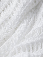 Hollow Crew Neck Knit Crop Top
