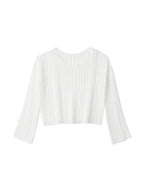 Hollow Crew Neck Knit Crop Top