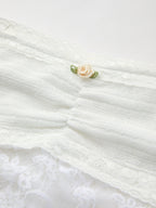Lace Stitching Bandeau Top