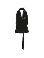 O-Ring Asymmetric Backless Halter Vest