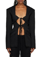 Temperament Vintage Solid Long Sleeve Slim Stylish High Quality Autumn Women Blazer