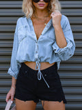 Loose Blue Denim Shirt