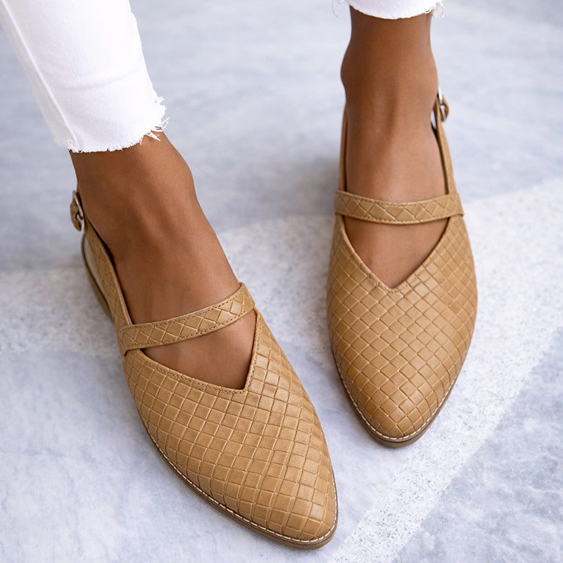 Valentina Rossi Embossed Slingback Flats