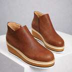 Valentina Rossi Platform Ankle Boots with Side Zipper