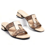 Valentina Rossi Snake Print T-Strap Sandals