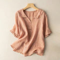 Valentina Rossi Textured Blouse with Scalloped Collar