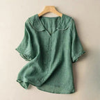 Valentina Rossi Textured Blouse with Scalloped Collar