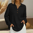 Valentina Rossi Waffle Knit Long-Sleeve Top