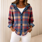 Valentina Rossi Hooded Plaid Light Jacket