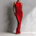 Valentina Rossi Sleeveless Ribbed Maxi Dress