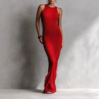 Valentina Rossi Sleeveless Ribbed Maxi Dress