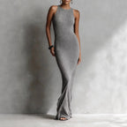 Valentina Rossi Sleeveless Ribbed Maxi Dress