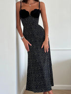 Velvet Insert Midi Dress