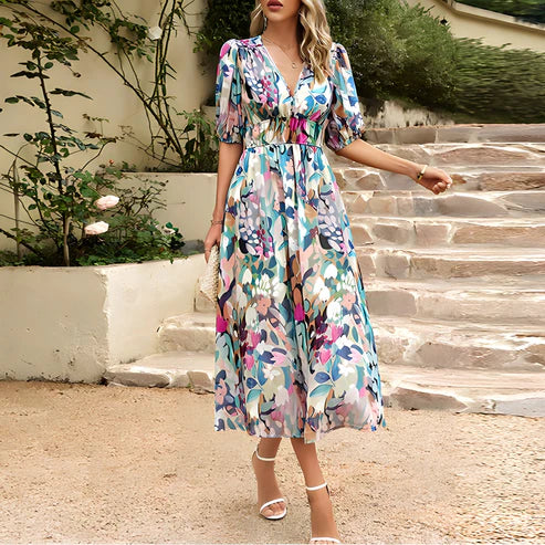 Carmen Statement Midi Dress for Women Occasion Edit