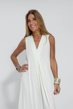 Nicole Minimalist Long Dress with V Neck Premium Wardrobe Essential