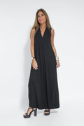 Nicole Minimalist Long Dress with V Neck Premium Wardrobe Essential