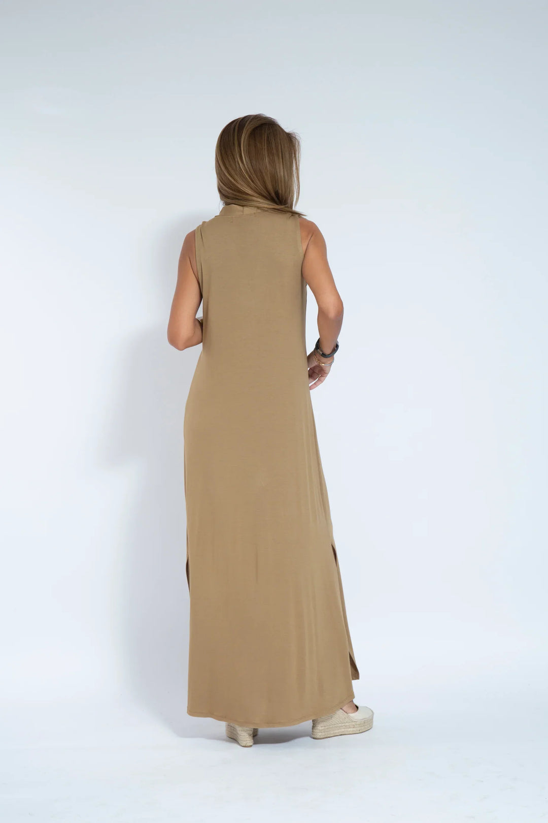 Nicole Minimalist Long Dress with V Neck Premium Wardrobe Essential
