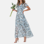 María Effortless Eugenia Floral Print Dress Elevated Occasion Wear