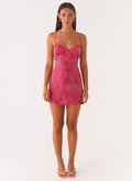 Beaded Floral Embroidery Sweetheart Spaghetti Strap Bodycon Mini Dress