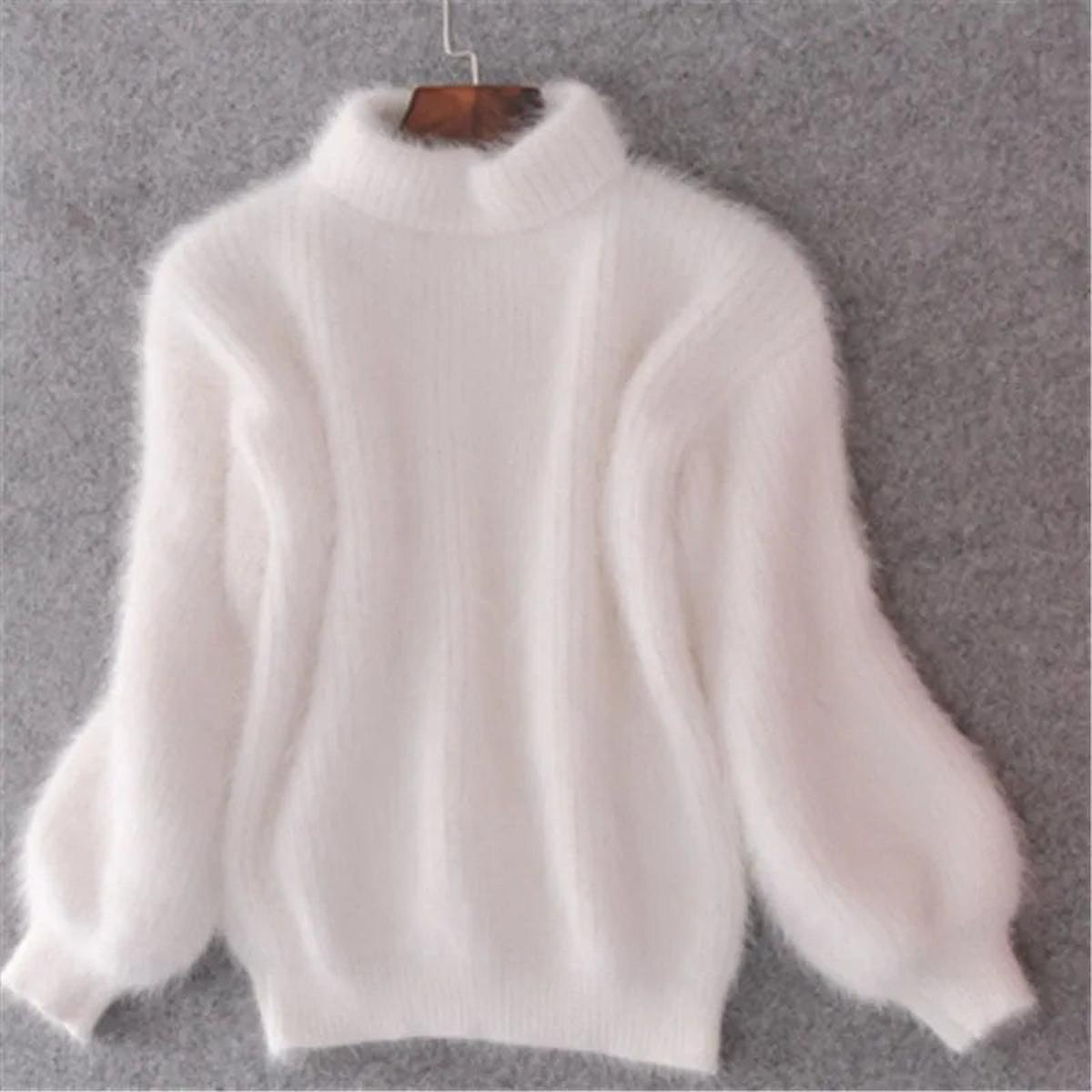 | Women's High Neck Knit Sweater in Warm Material